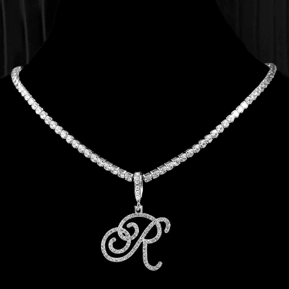RomiVega Cursive Letter Initial Name Necklace