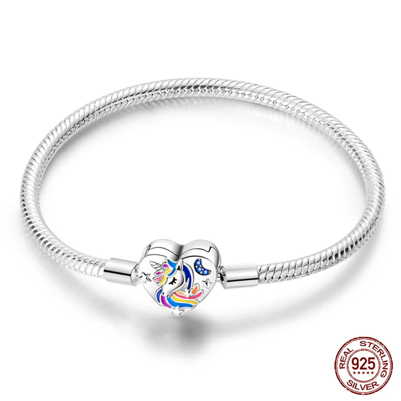 RomiVega 925 Silver Star, Moon & Clover Charm Bracelets