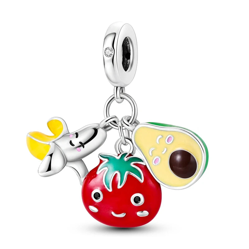RomiVega 925 Sterling Silver Charms— So Berry Fruity Series Collection