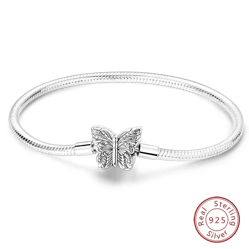 RomiVega 925 Silver Star, Moon & Clover Charm Bracelets