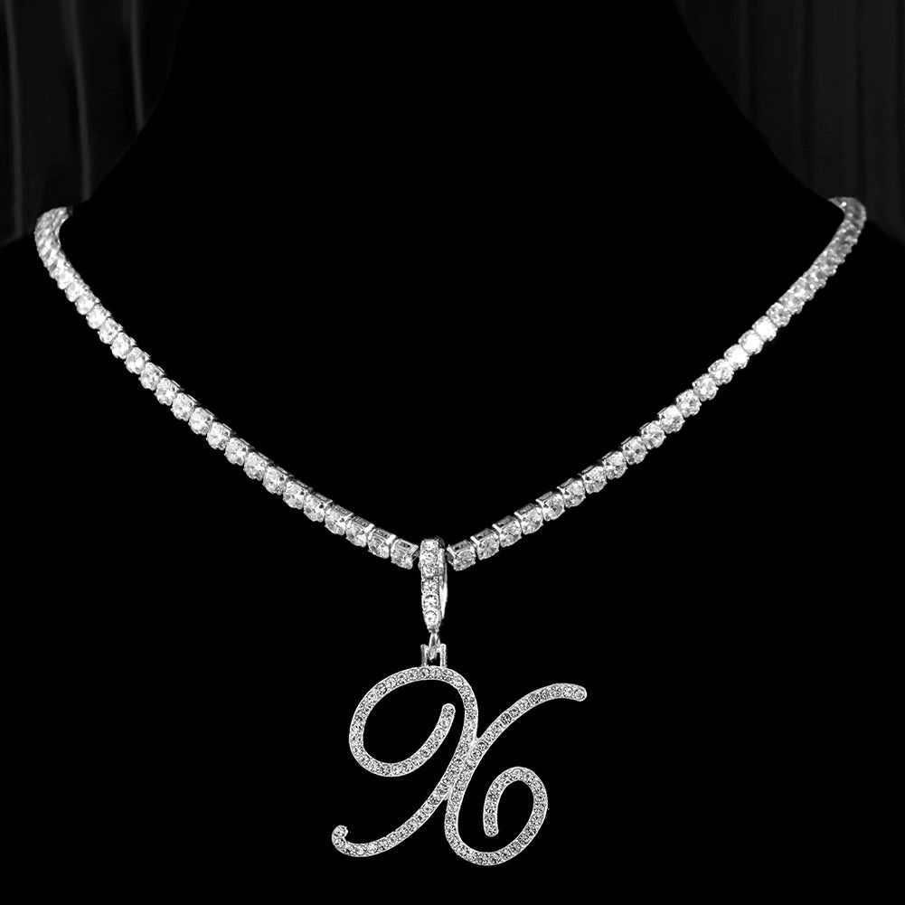 RomiVega Cursive Letter Initial Name Necklace