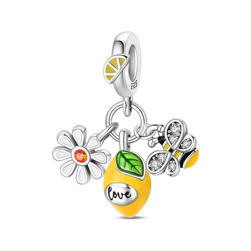 RomiVega 925 Sterling Silver Charms— So Berry Fruity Series Collection