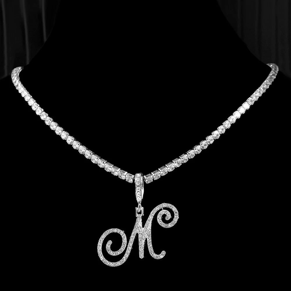 RomiVega Cursive Letter Initial Name Necklace
