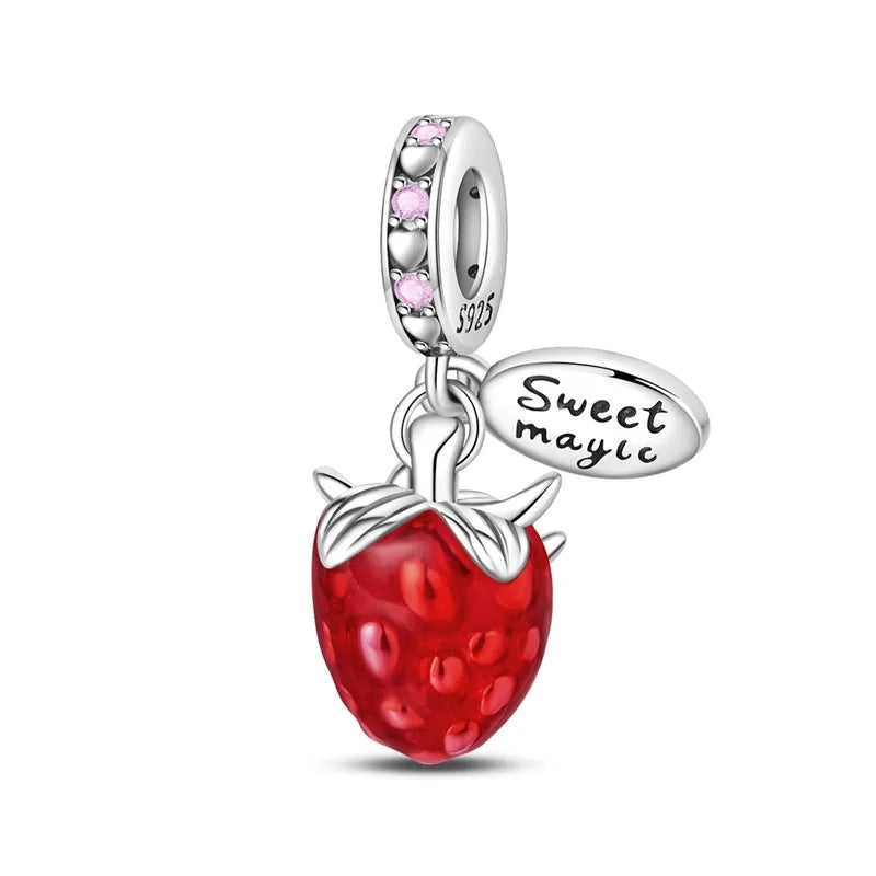 RomiVega 925 Sterling Silver Charms— So Berry Fruity Series Collection