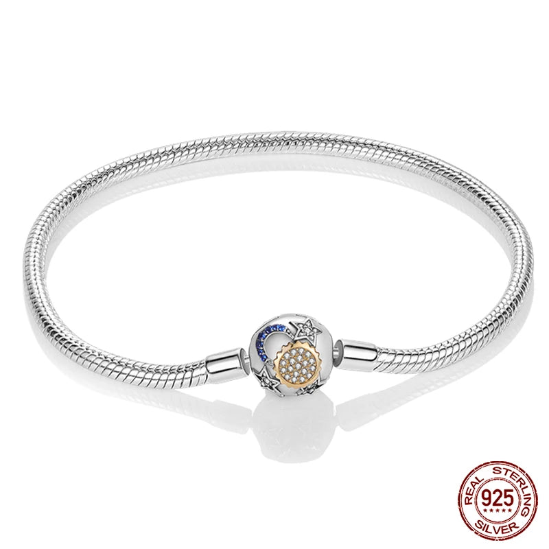 RomiVega 925 Silver Star, Moon & Clover Charm Bracelets