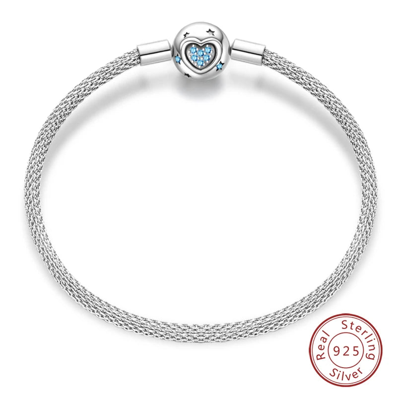 RomiVega 925 Silver Star, Moon & Clover Charm Bracelets