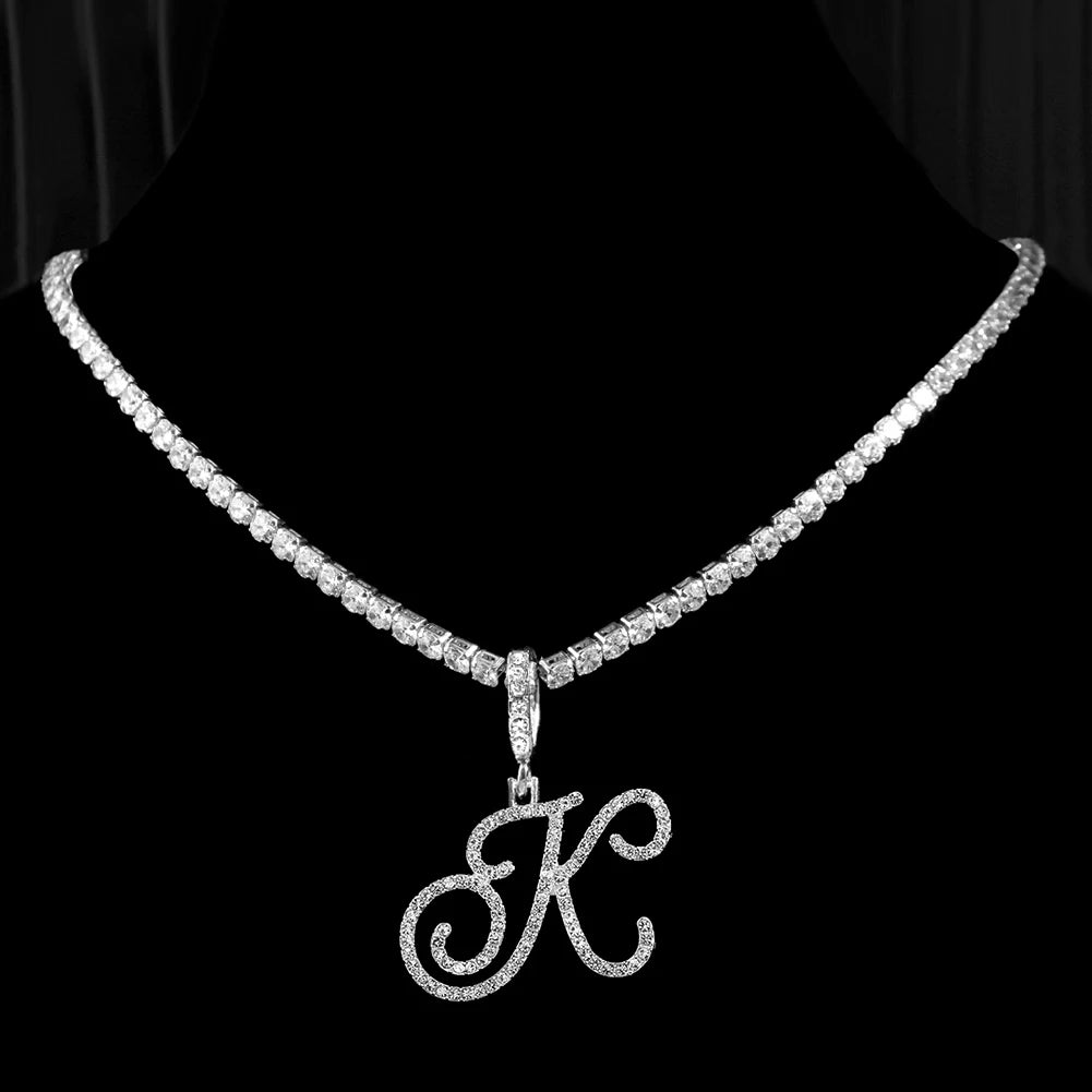 RomiVega Cursive Letter Initial Name Necklace