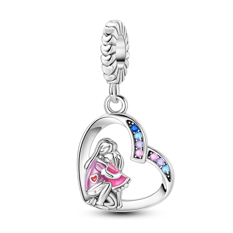 RomiVega 925 Sterling Silver Charms—Mommy & Me Series Collection