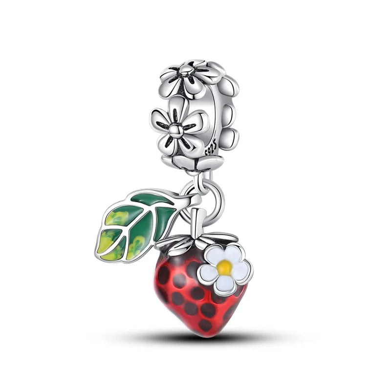 RomiVega 925 Sterling Silver Charms— So Berry Fruity Series Collection