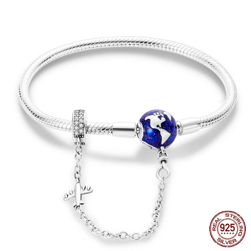 RomiVega 925 Silver Star, Moon & Clover Charm Bracelets