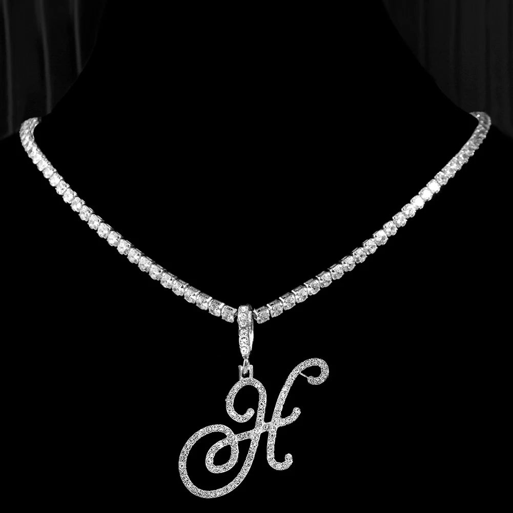 RomiVega Cursive Letter Initial Name Necklace
