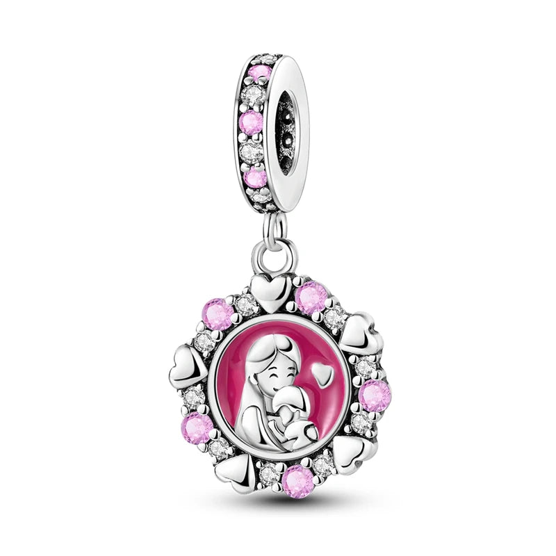 RomiVega 925 Sterling Silver Charms—Mommy & Me Series Collection