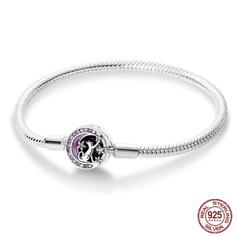 RomiVega 925 Silver Star, Moon & Clover Charm Bracelets