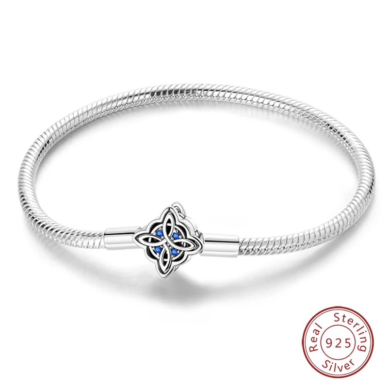 RomiVega 925 Silver Star, Moon & Clover Charm Bracelets