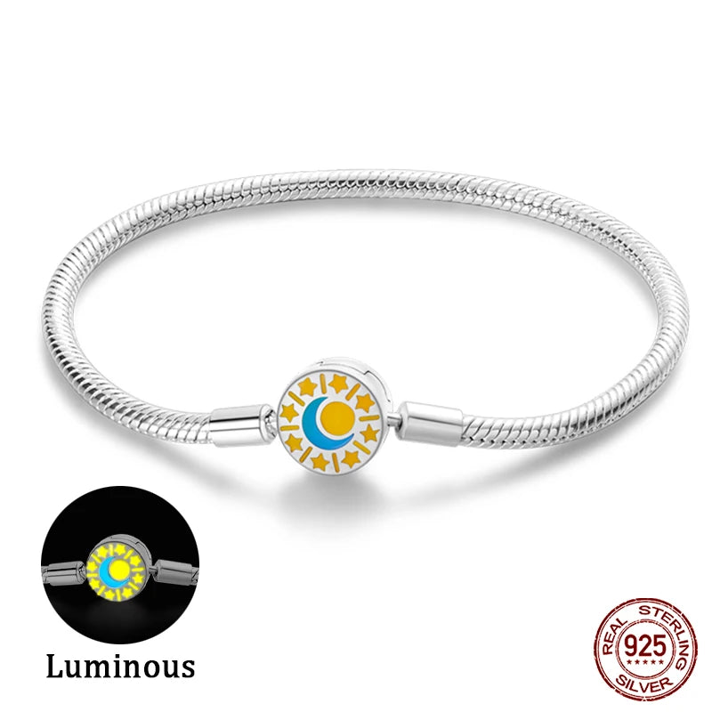 RomiVega 925 Silver Star, Moon & Clover Charm Bracelets